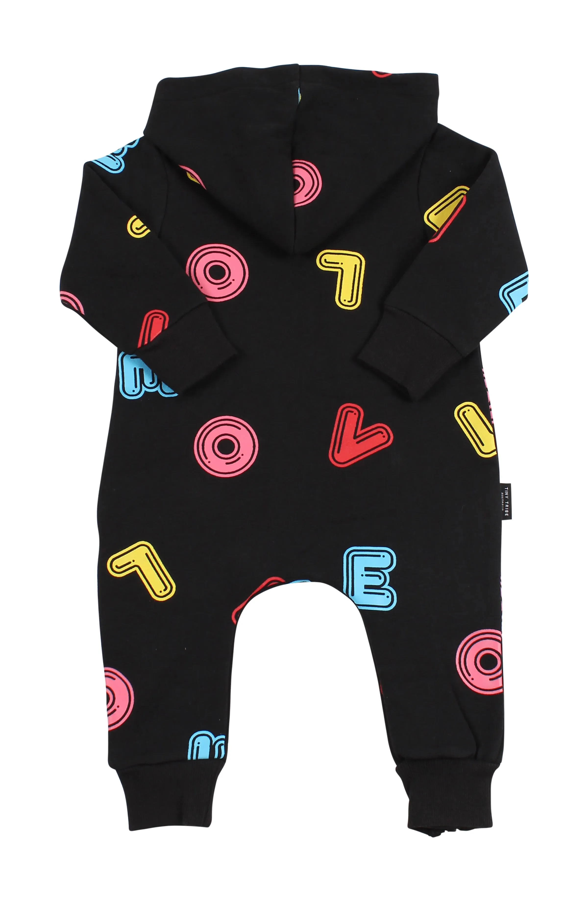 TINY TRIBE LOVE HOODED ROMPER