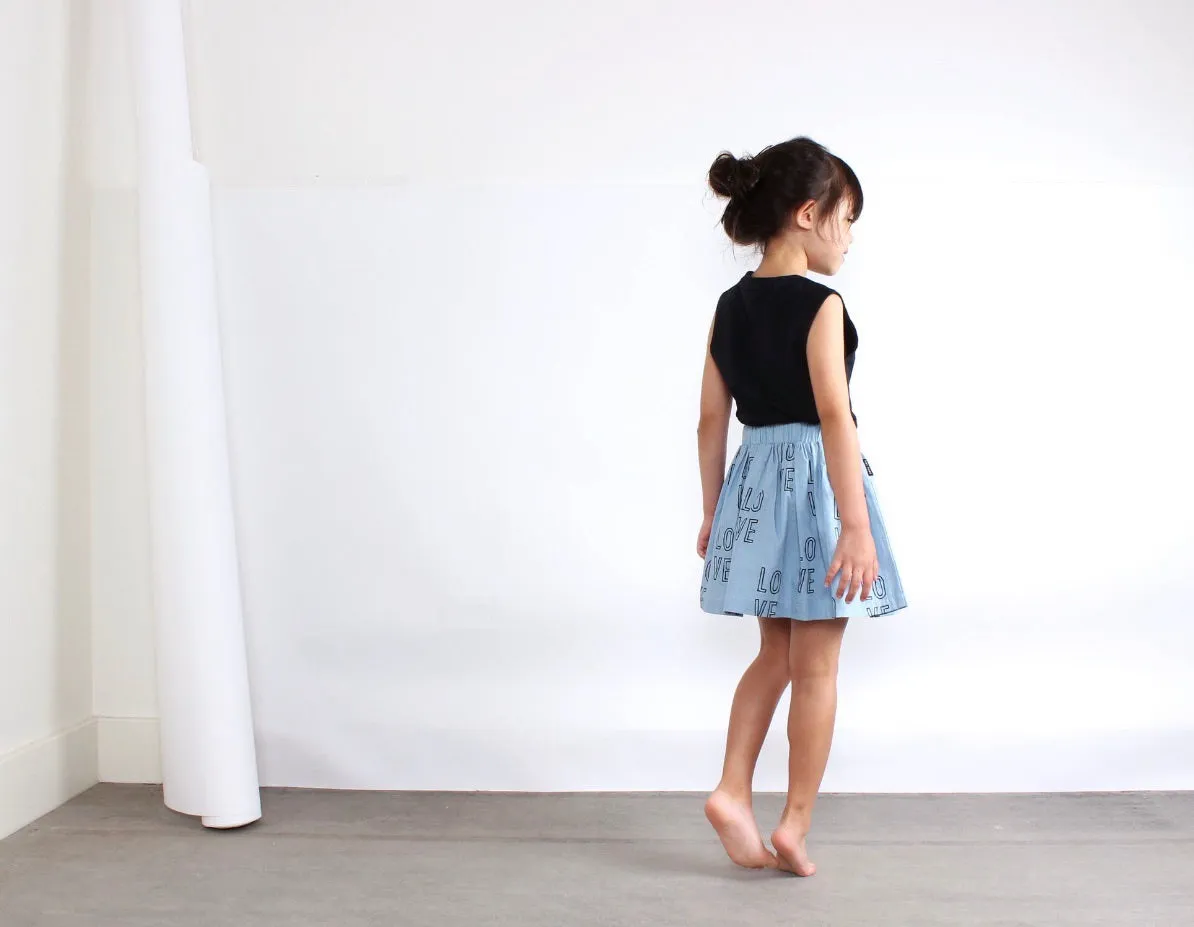 TINY TRIBE LOVE SKIRT - chambray