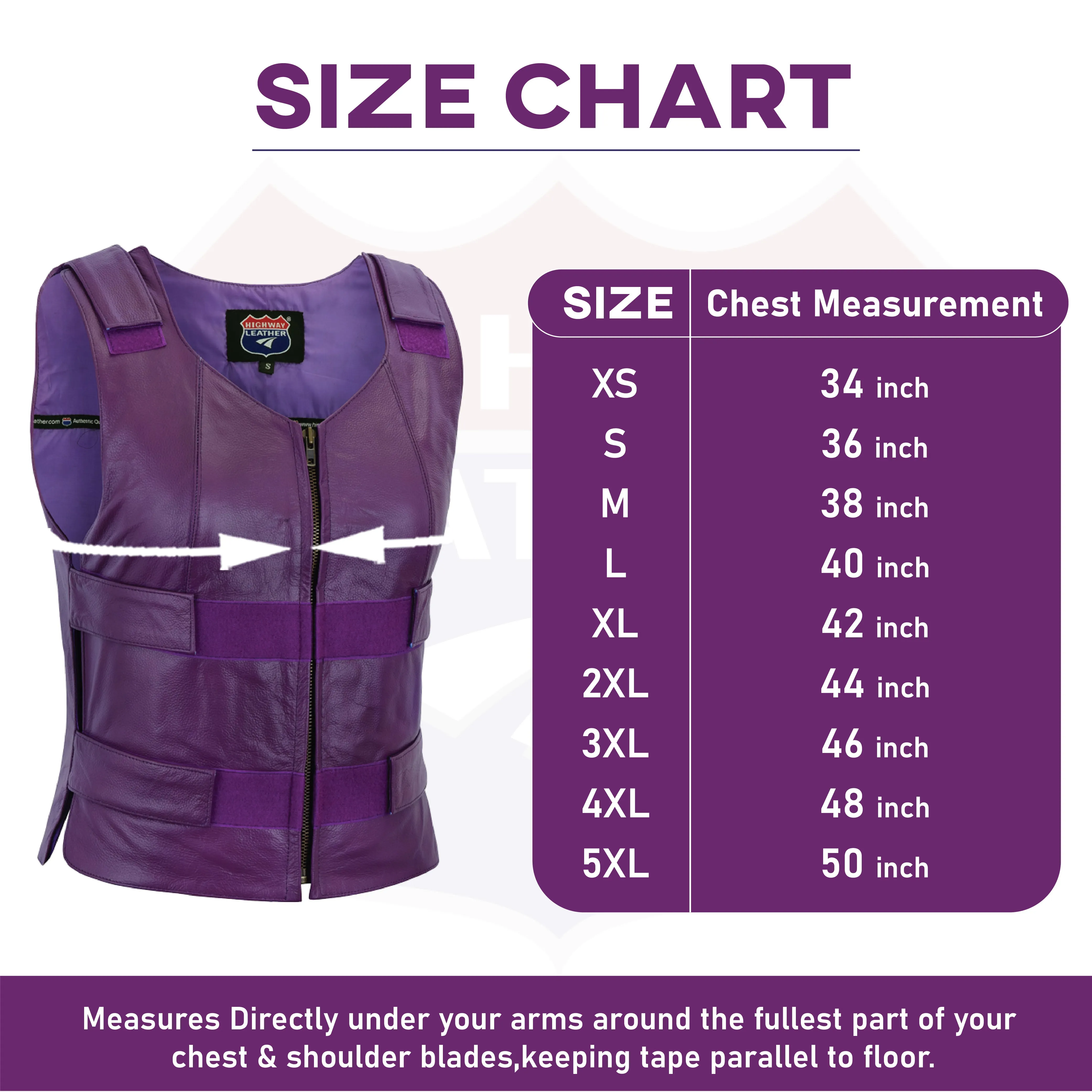 WOMEN PURPLE BULLET PROOF LEATHER VEST - PURPLE Shade # 53