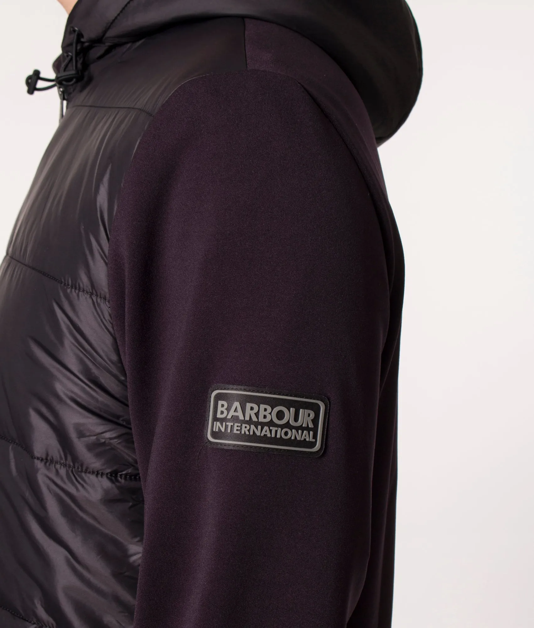 Zip Through Track Quilted Hybrid Hoodie