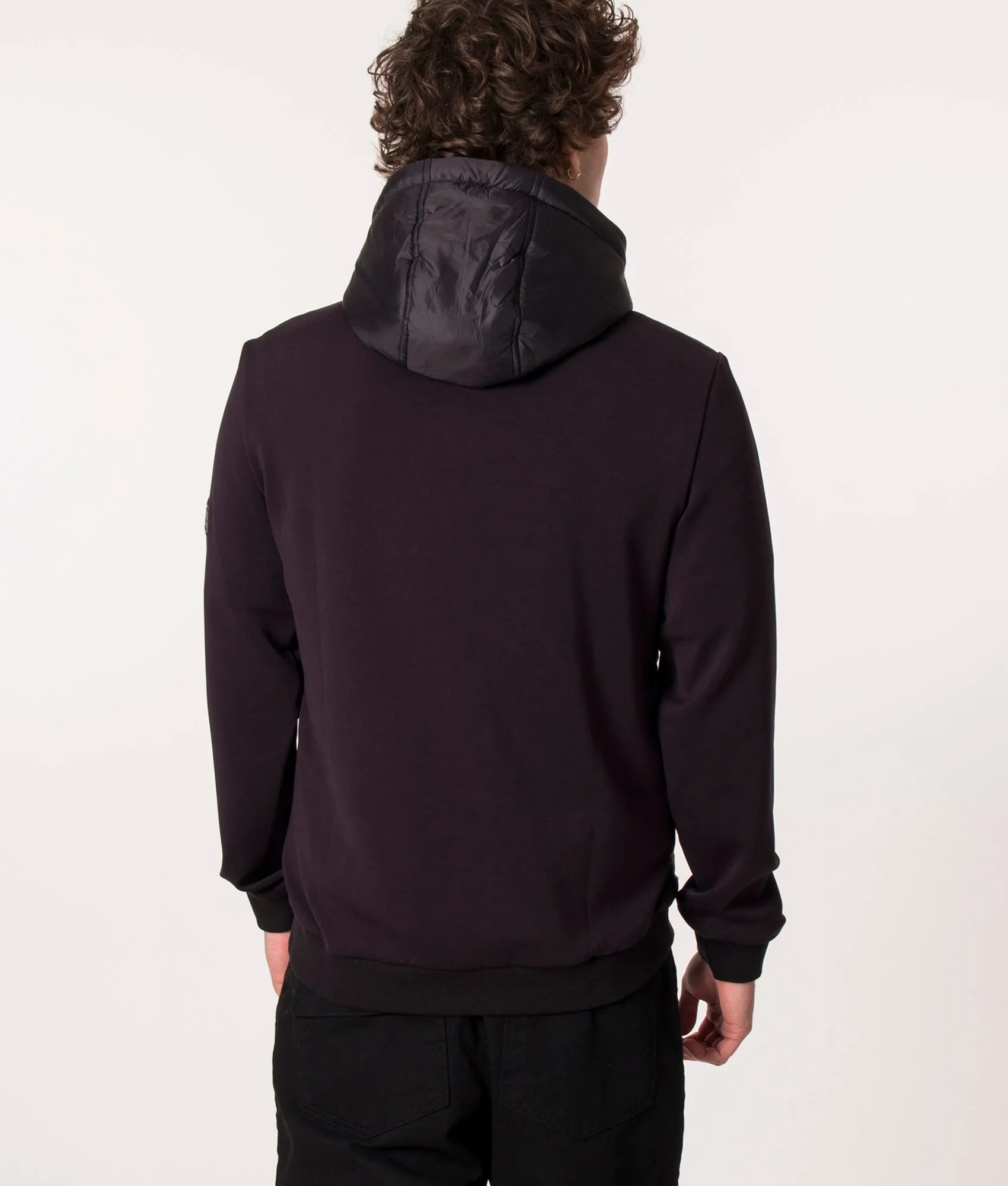 Zip Through Track Quilted Hybrid Hoodie